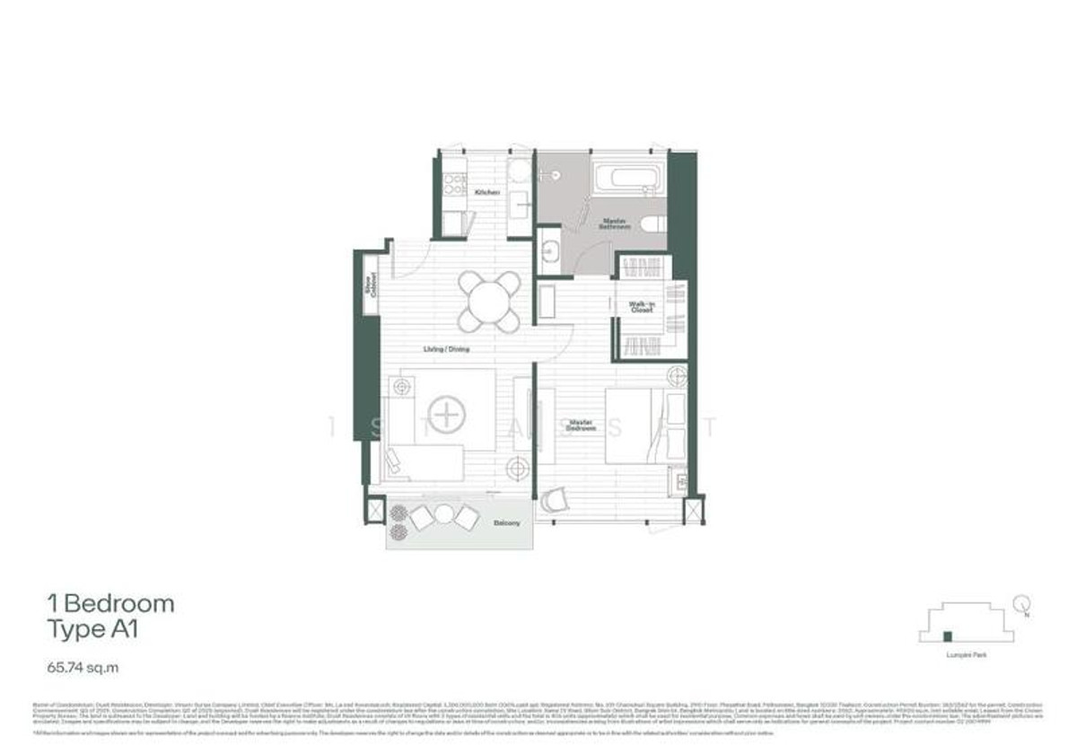 Dusit Parkside 1bed Park view: 1bed 1bath 65.74sqm. 25,000,000 Lumpini view Am: 0656199198