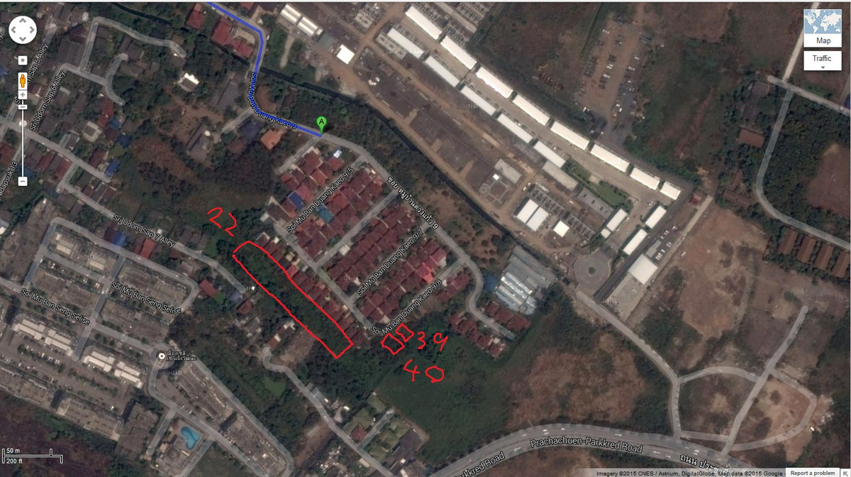 Land Pakkret Nonthaburi: 3-2-15 rai (1,415 sqwah) Near Robinson Srisamarn 50,000,000 Am: 0656199198