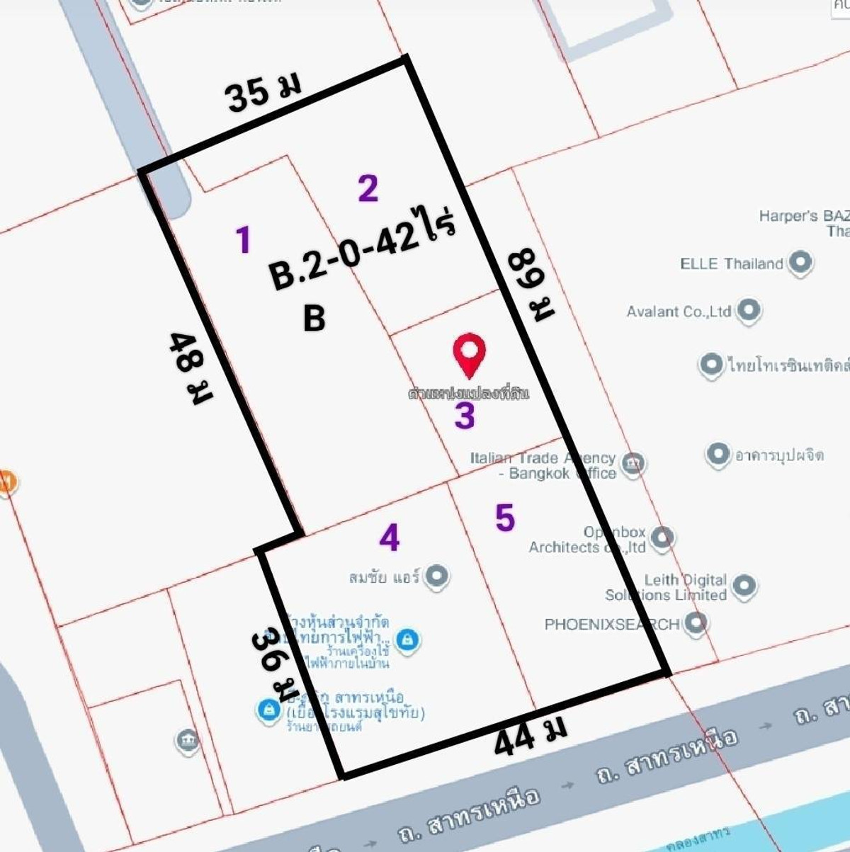 Land North Sathorn mainroad: 2-0-42 rais 2,357,600,000 bht. Am: 0656199198