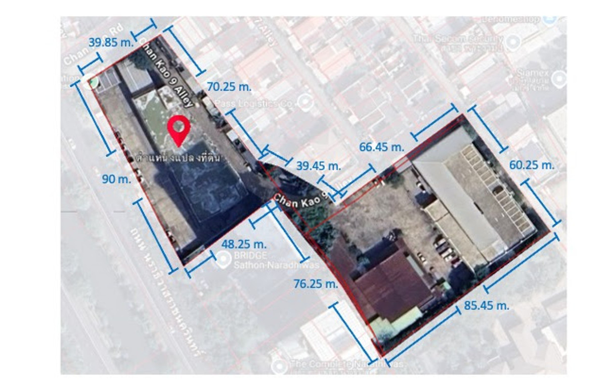 Land Corner Narathiwas-old Chan Road: 5-3-73.3 rais (2,373.3sqwah) 600,000/wah Sell: 1,423,980,000 bht. Am: 0656199198